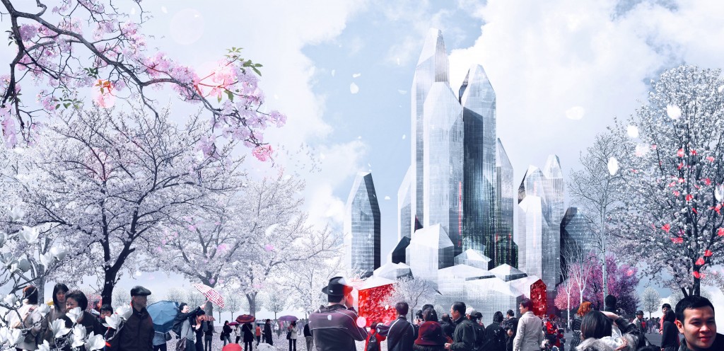 LAVA's crystalline scheme for an ice hotel and mixed uses complex in Harbin, China's 10th largest city.